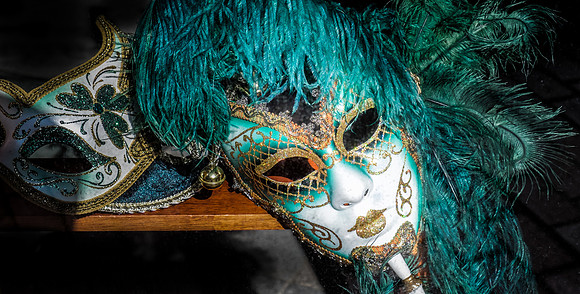 Mask with Blue Feathers