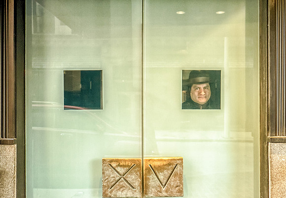 Man at Door Window
