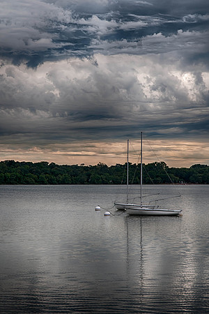 Twin White Sailboats, Lake Harriet